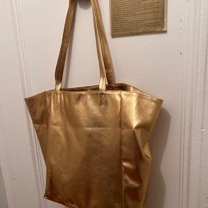 Gold tote, brand new, never used, beautiful Australian leather